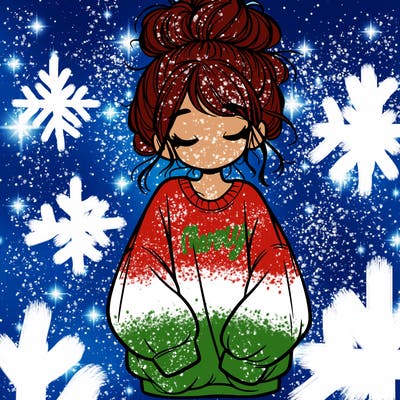 girl with baggy sweatshirt and messy bun