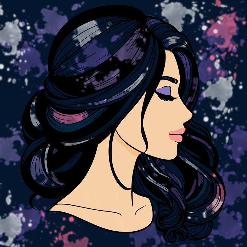 realistic woman's head & hair