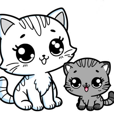 cute baby kitten with mom