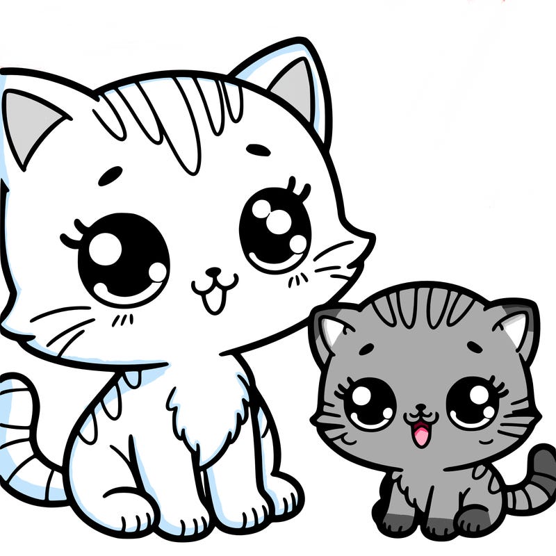 cute baby kitten with mom