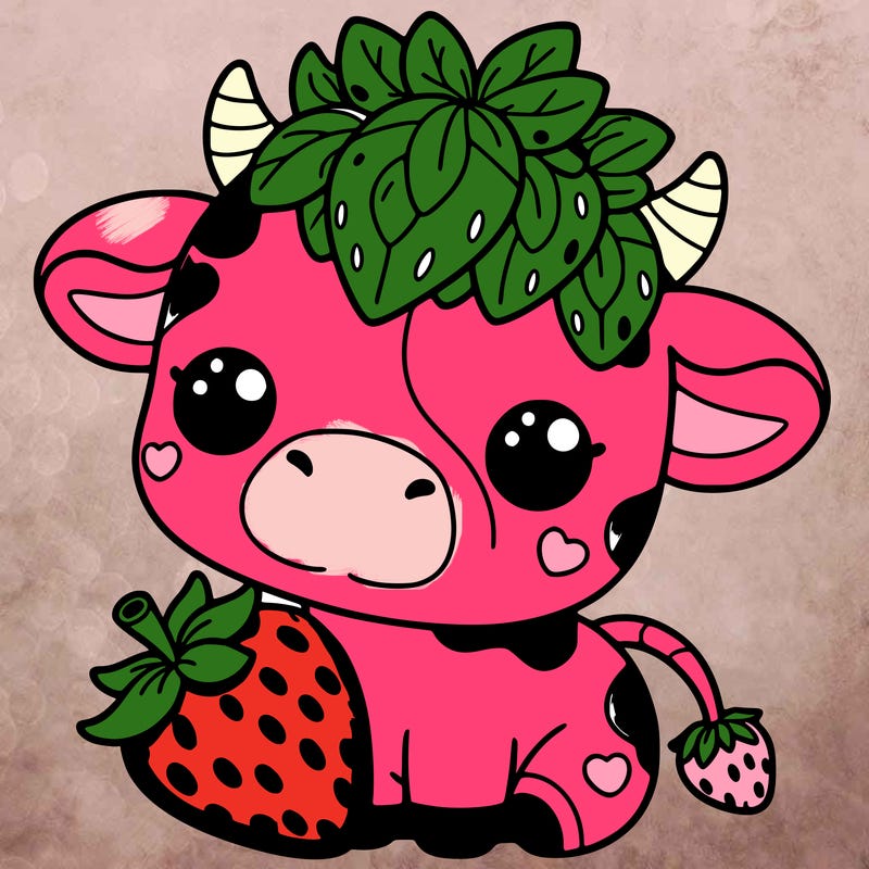 cute strawberry cow