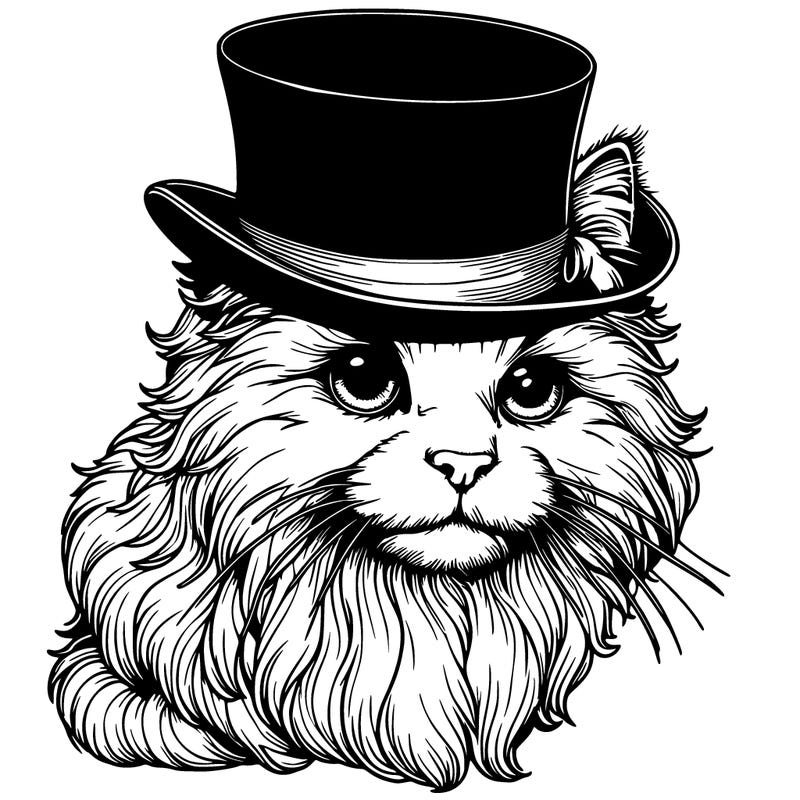 realistic cat with a top hat