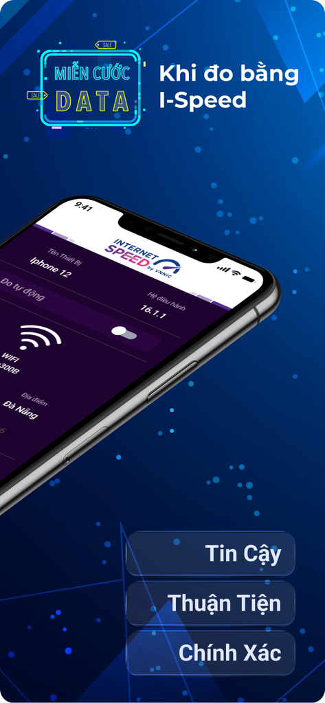 Mobile interface of i-SPEED by VNNIC for measuring internet speed in Vietnam
