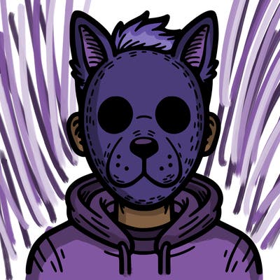 human with animal mask on