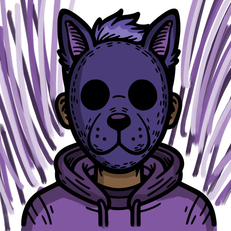 human with animal mask on