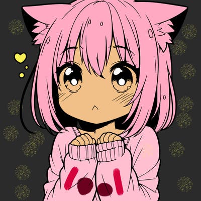 shy anime catgirl