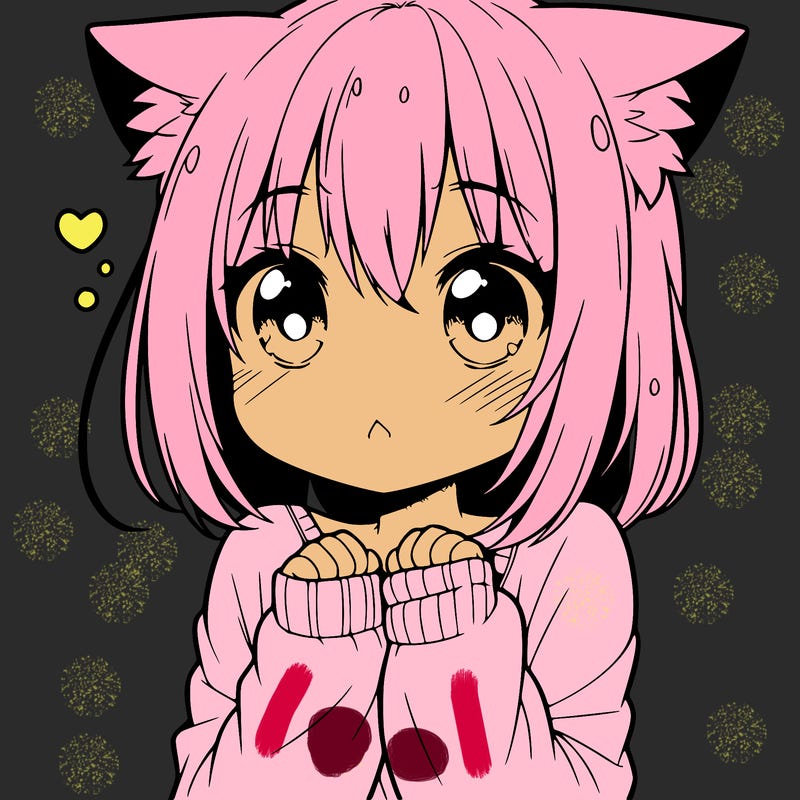 shy anime catgirl