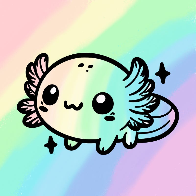 cute easy baby axolotl
