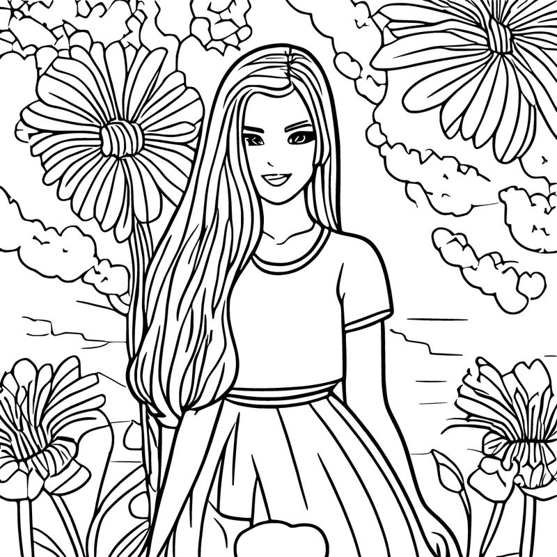 pretty girl holding art