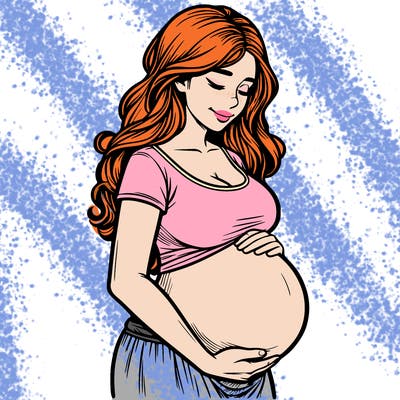 woman heavily pregnant realistic