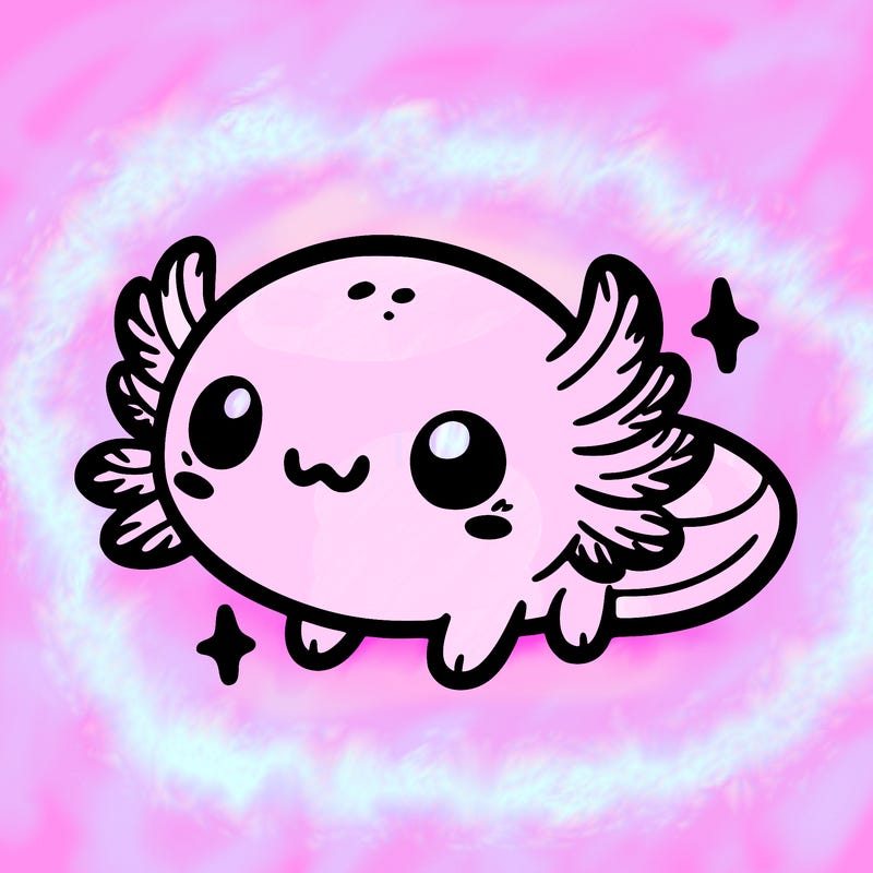 cute easy baby axolotl