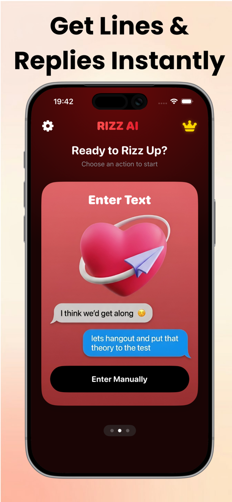 Rizz AI - Texting Wingman - Rizz AI app screen showing texting suggestions and chat replies