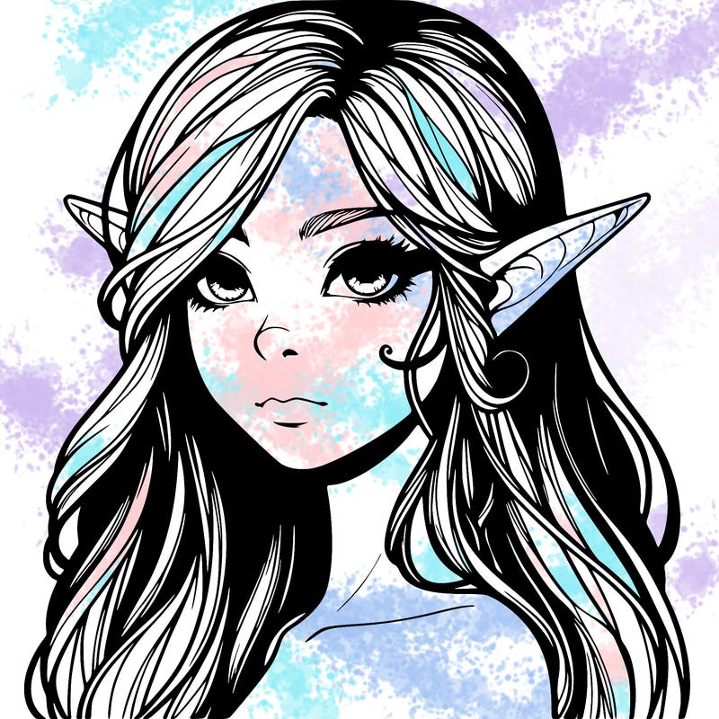 elf girl realistic dark fantasy