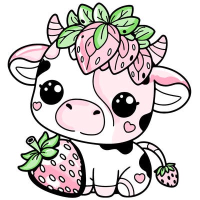 cute strawberry cow