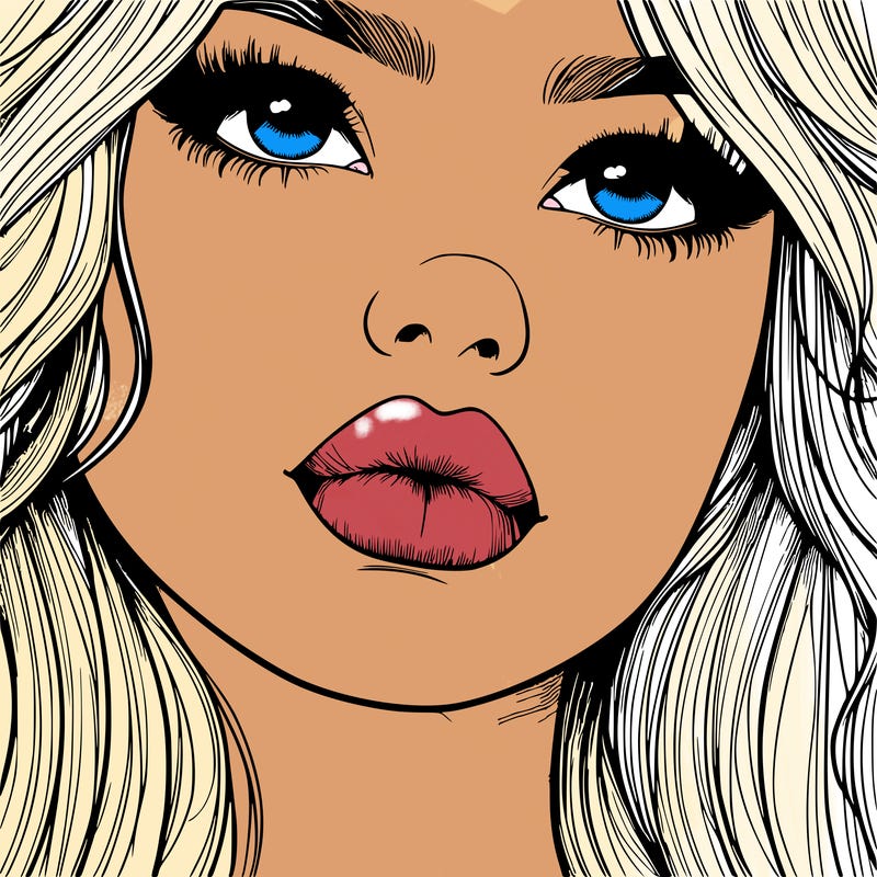 really realistic girl with lips