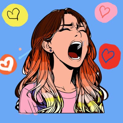 screaming realistic, girl