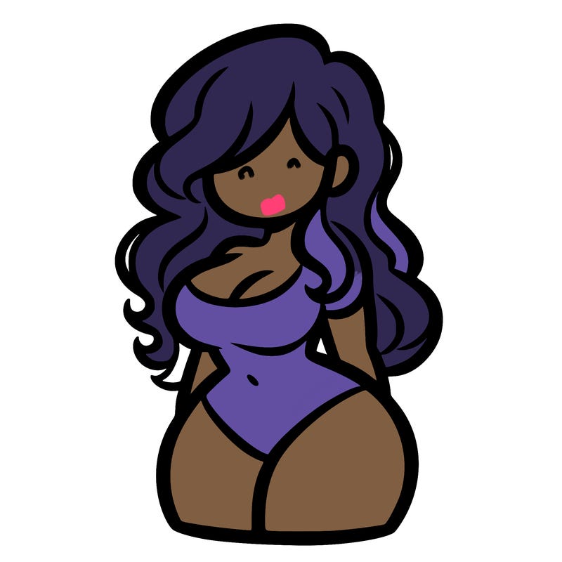 curvy woman with hair