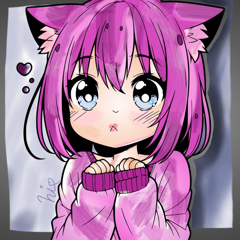 shy anime catgirl