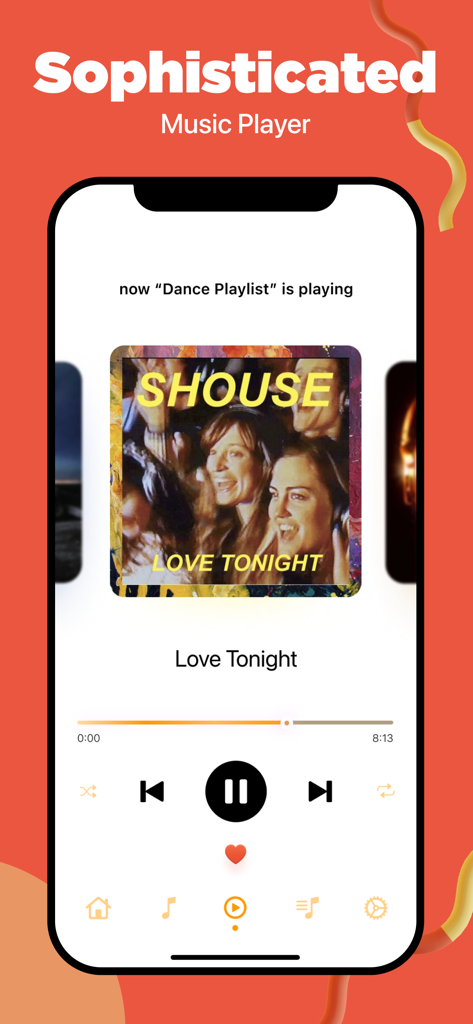 Video to MP3 Converter - FAST - Music player interface in Video to MP3 Converter app displaying song playback and controls.