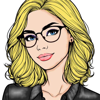 realistic woman with glasses