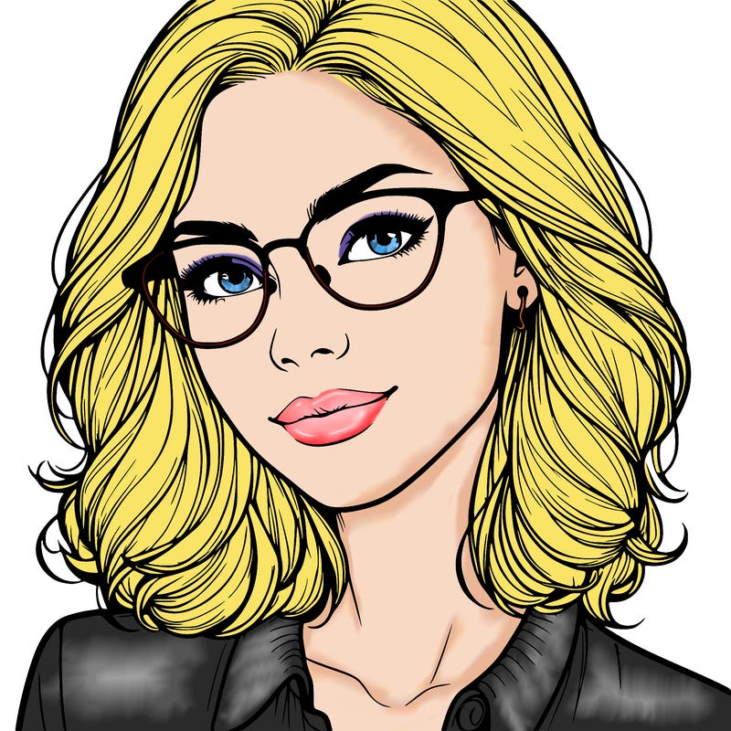 realistic woman with glasses