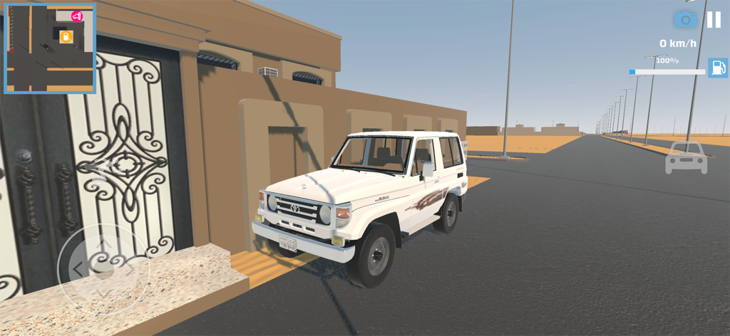 هوزه - A white SUV parked in front of a house in the Hozeh tow truck simulation game