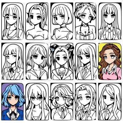 girls that look diffrent anime