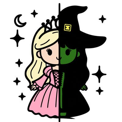 split princess and witch