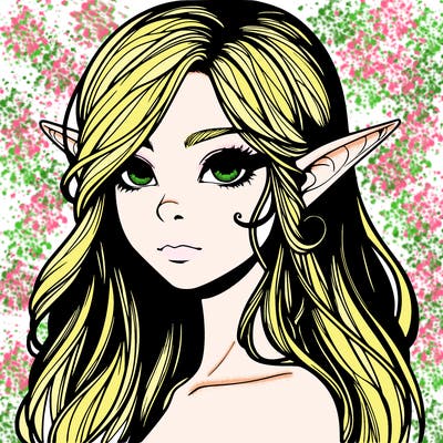elf girl realistic dark fantasy
