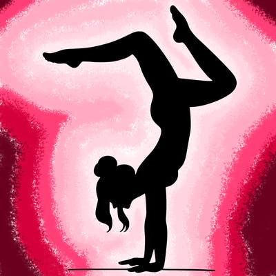 a woman doing a handstand