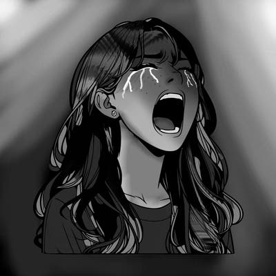 screaming realistic, girl