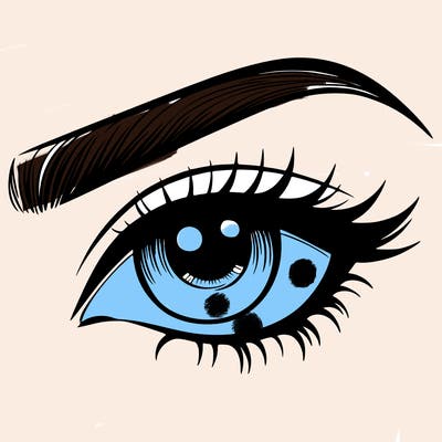 eye closeup with eyebrow