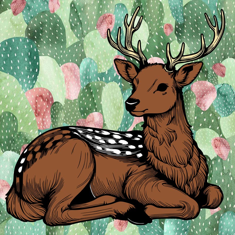 realistic deer with antlers