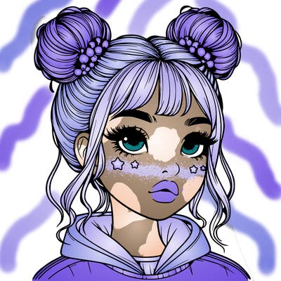 realistic girl with space buns