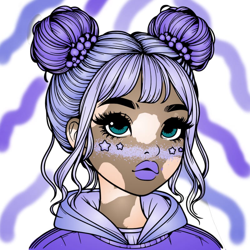 realistic girl with space buns