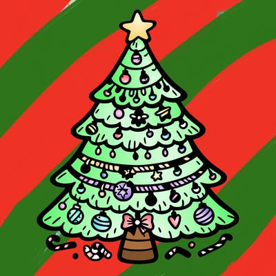 christmas tree with lots of details