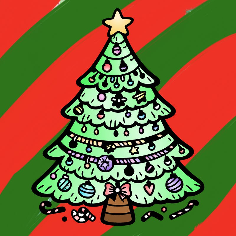 christmas tree with lots of details