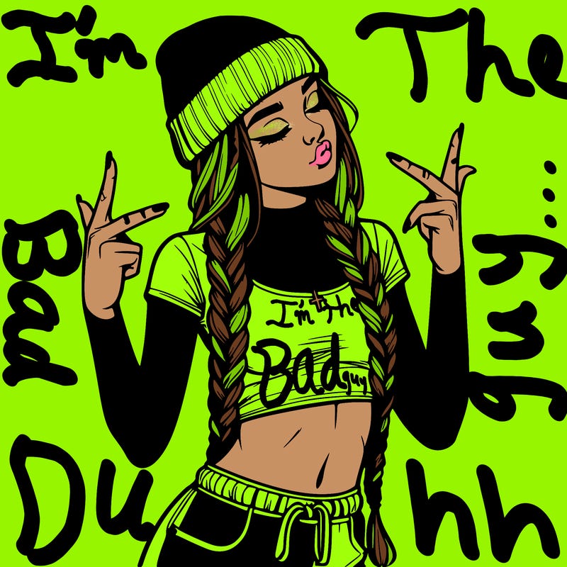 realistic teenage girl with braids and a beanie and crop top doing 🫶🏼