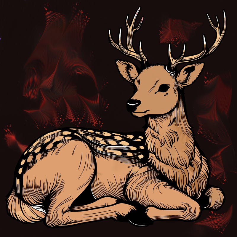 realistic deer with antlers