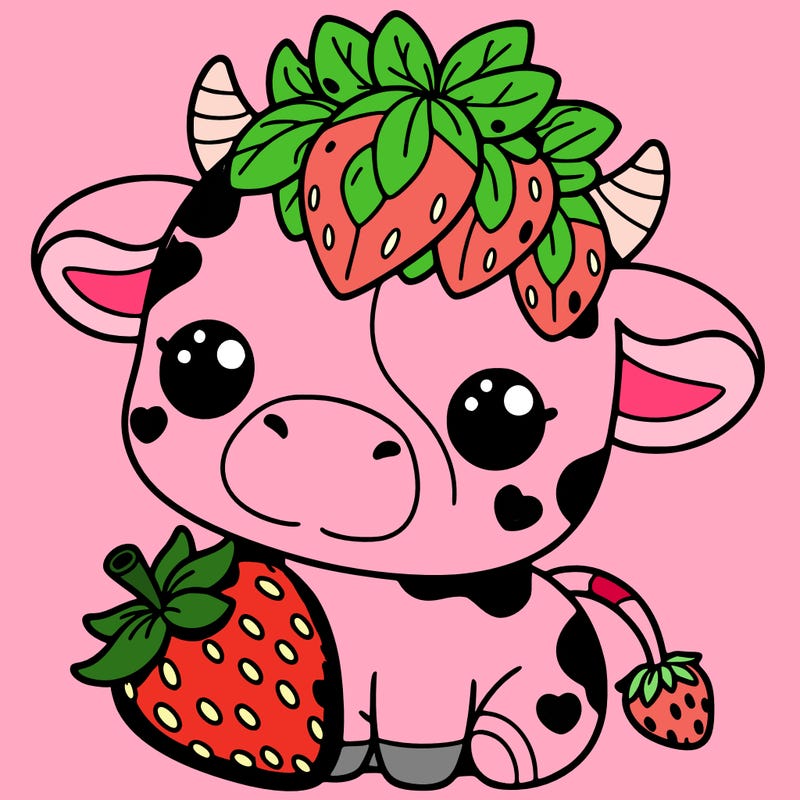 cute strawberry cow