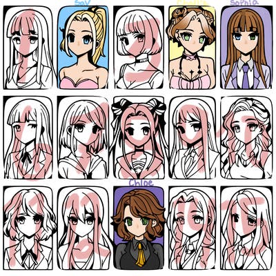 girls that look diffrent anime