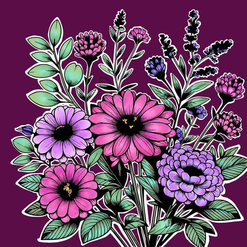 beautiful realistic flowers