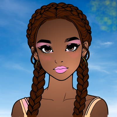 realistic girl with braids