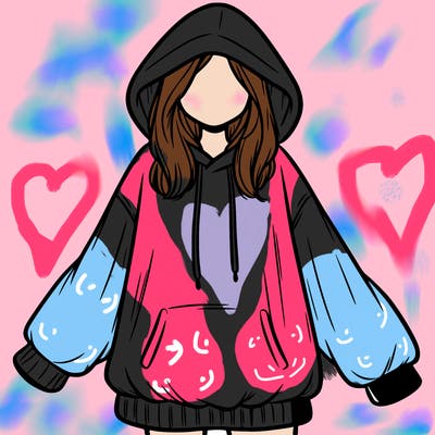 girl in oversized hoodie