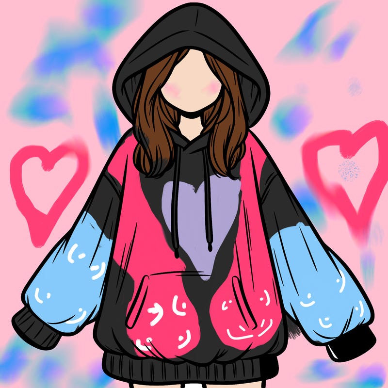 girl in oversized hoodie