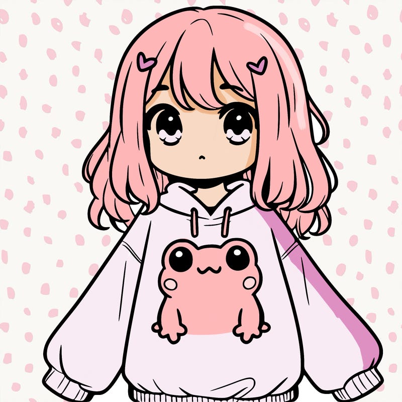 girl wearing frogging sweatshirt