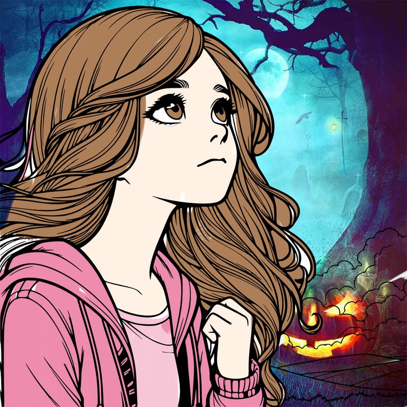 realistic girl looking at the sky