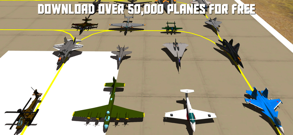 SimplePlanes - A variety of free downloadable aircraft and helicopters on a runway in SimplePlanes