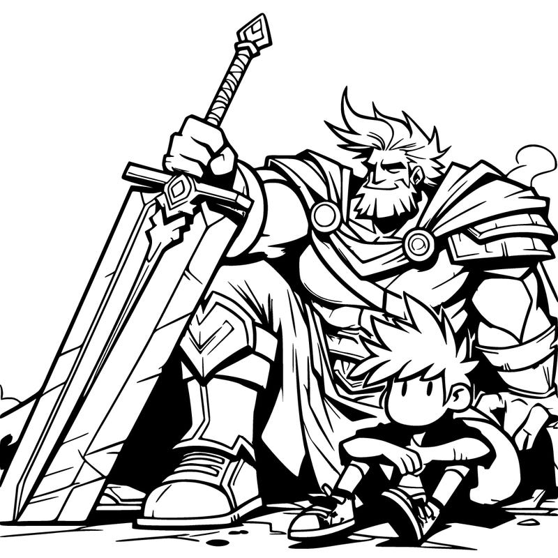 guts from berserk chilling with ichigo from bleach