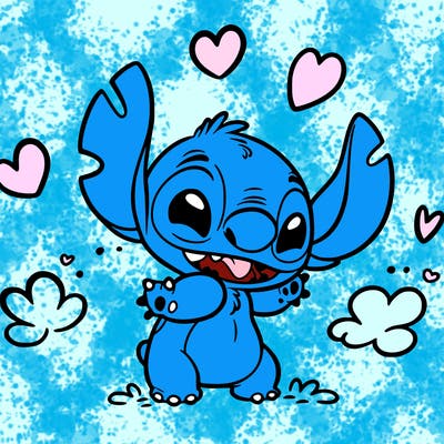 cute, stitch, and hearts